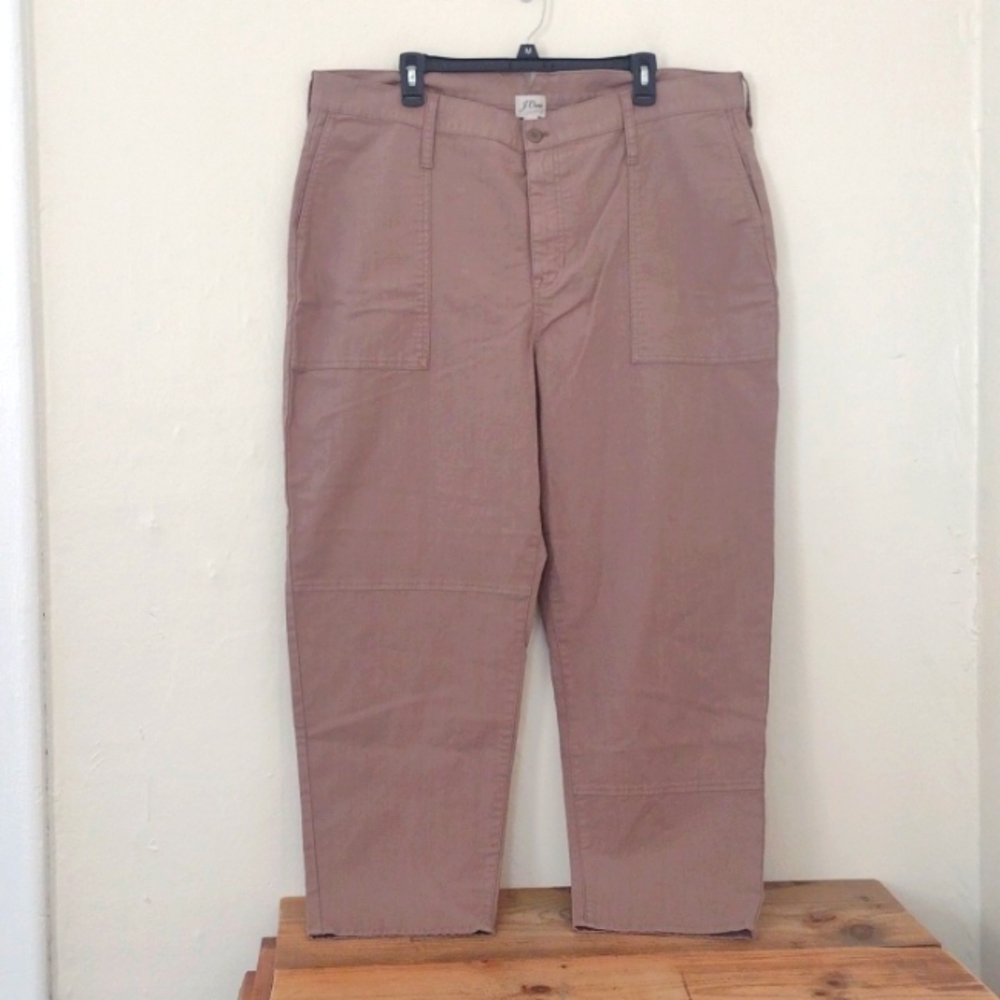 J Crew Garment-Dyed Cargo Pant in Chino Twill Linen Blend Size 36 Waist 40"